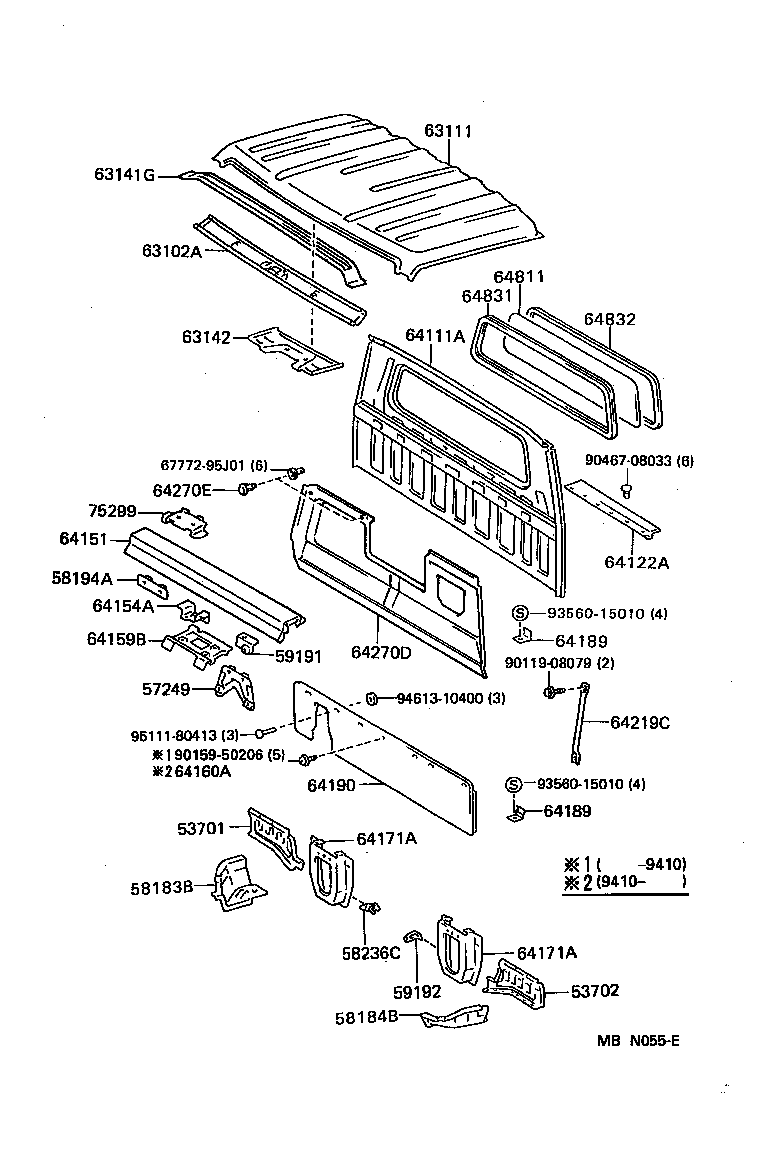  TOYOACE DYNA |  ROOF PANEL BACK PANEL