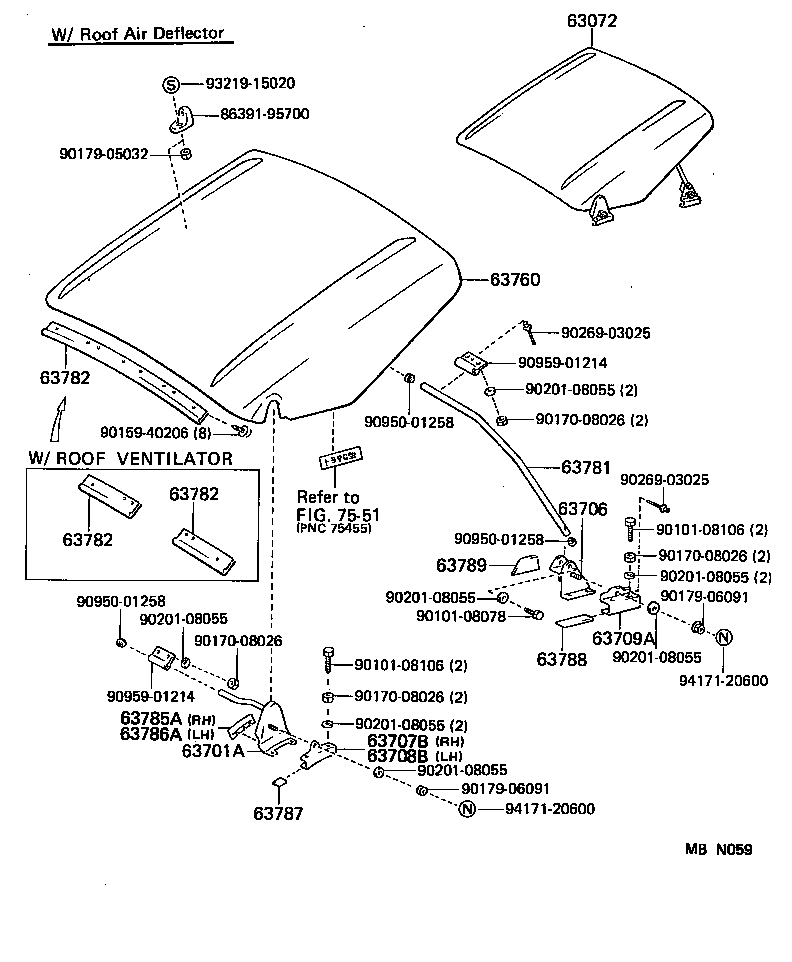  TOYOACE DYNA |  ROOF PANEL BACK PANEL