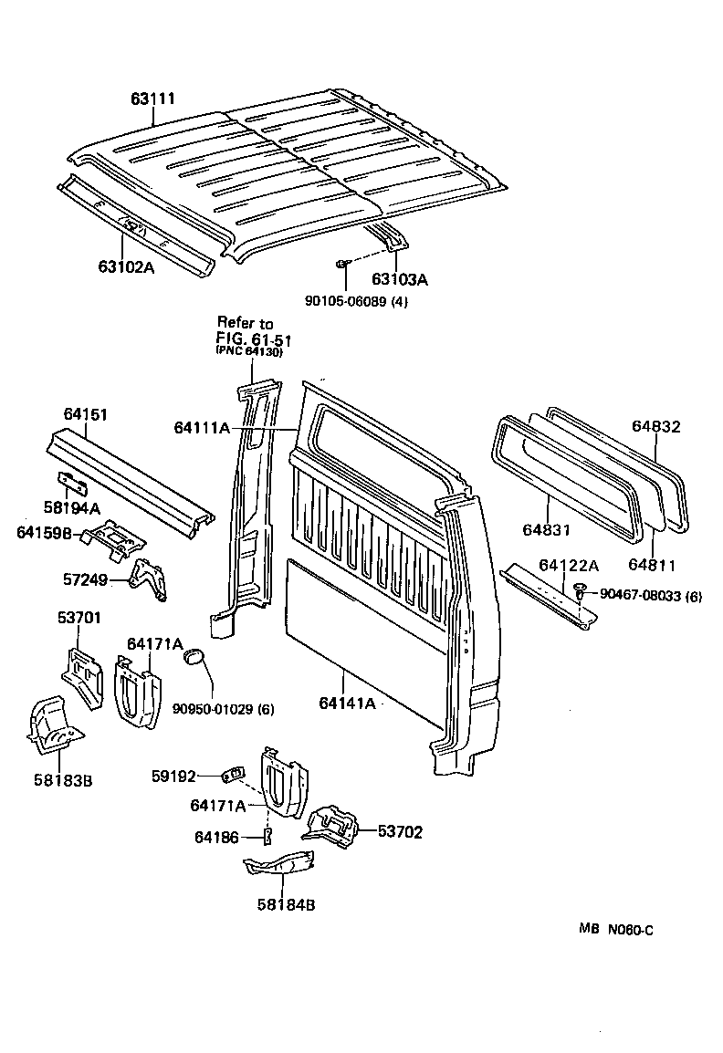  TOYOACE DYNA |  ROOF PANEL BACK PANEL