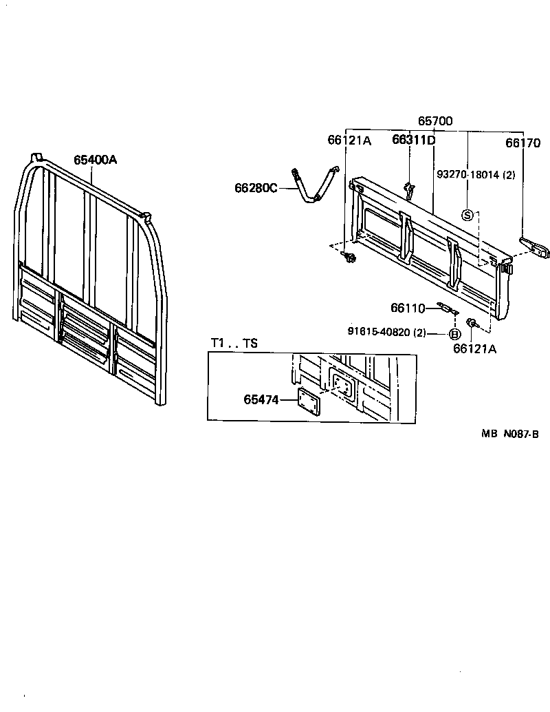  TOYOACE DYNA |  REAR BODY GUARD FRAME TAIL GATE