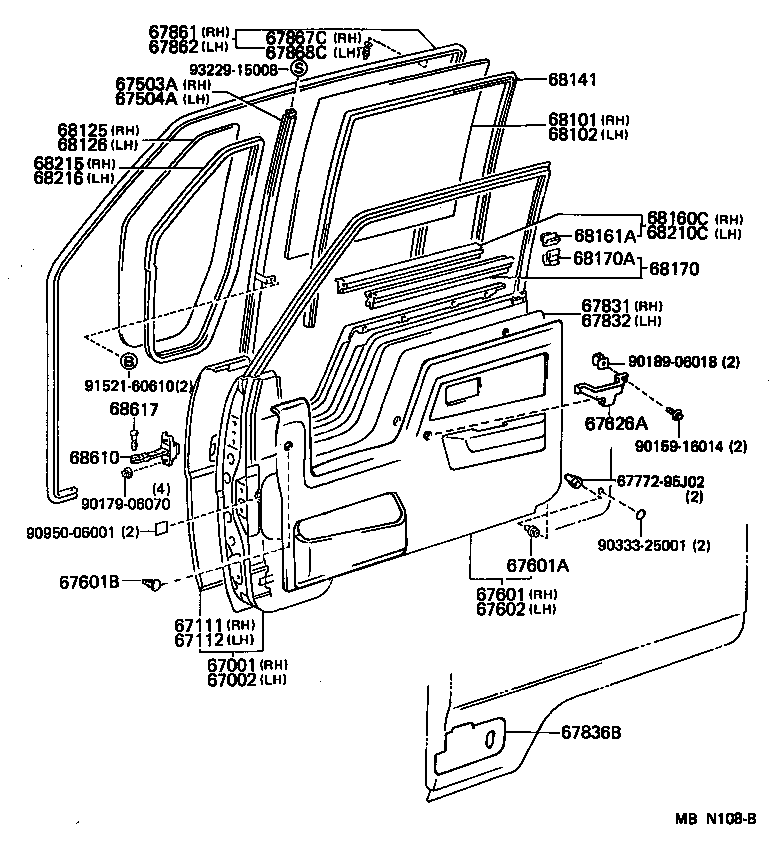  TOYOACE DYNA |  FRONT DOOR PANEL GLASS