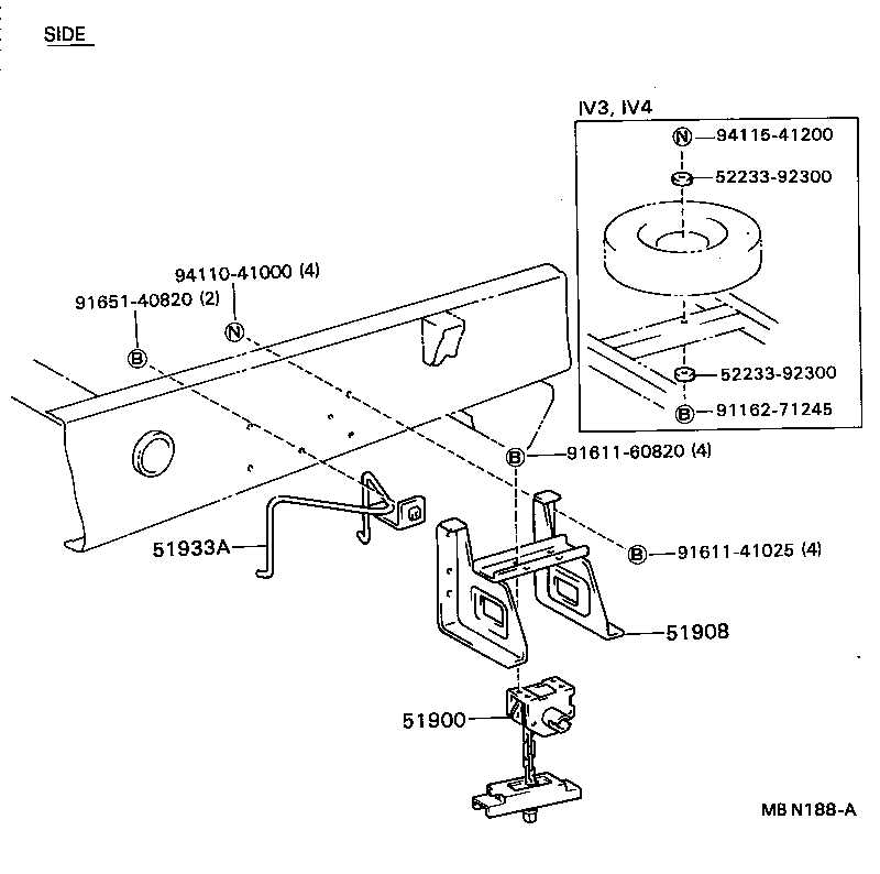  DYNA TOYOACE |  SPARE WHEEL CARRIER