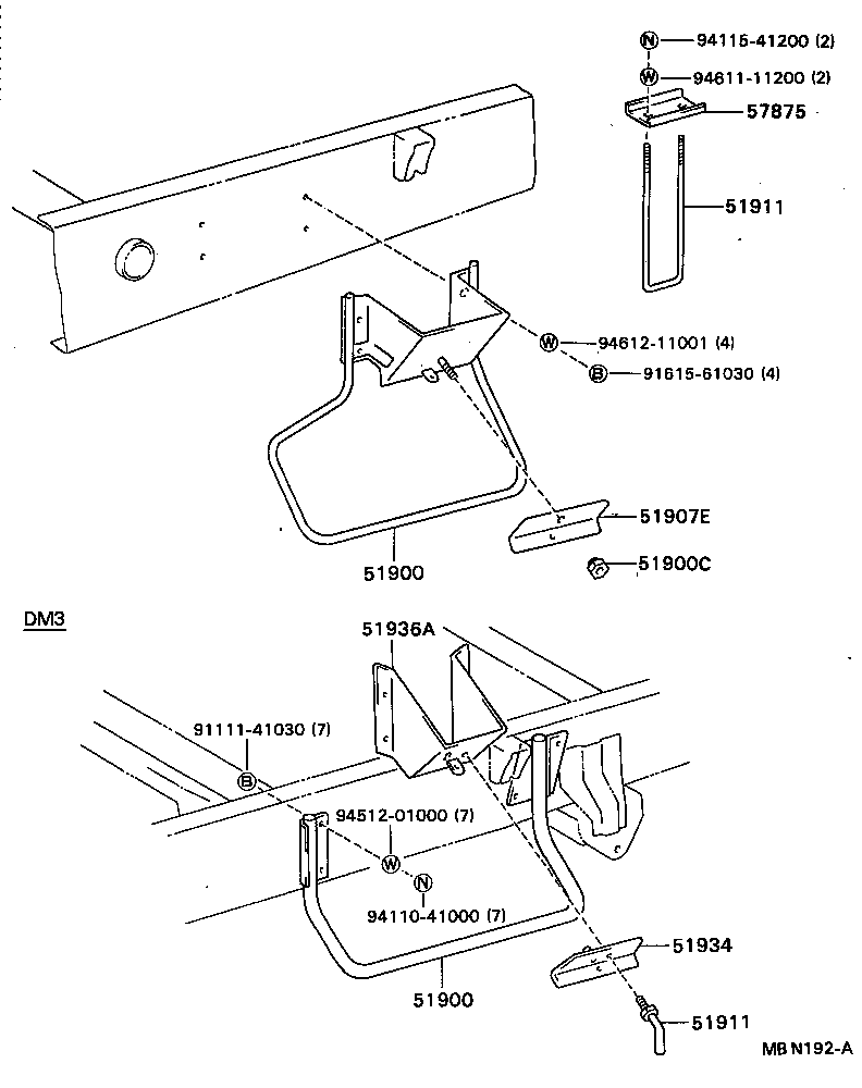  DYNA TOYOACE |  SPARE WHEEL CARRIER