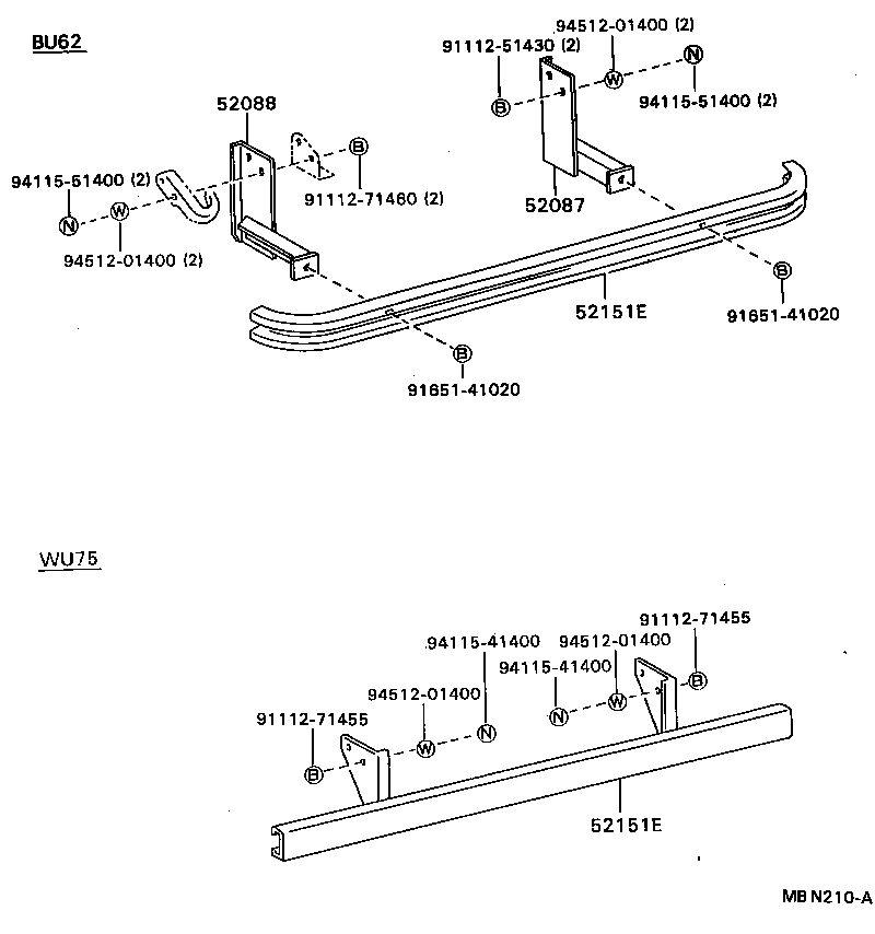  DYNA TOYOACE |  REAR BUMPER BUMPER STAY