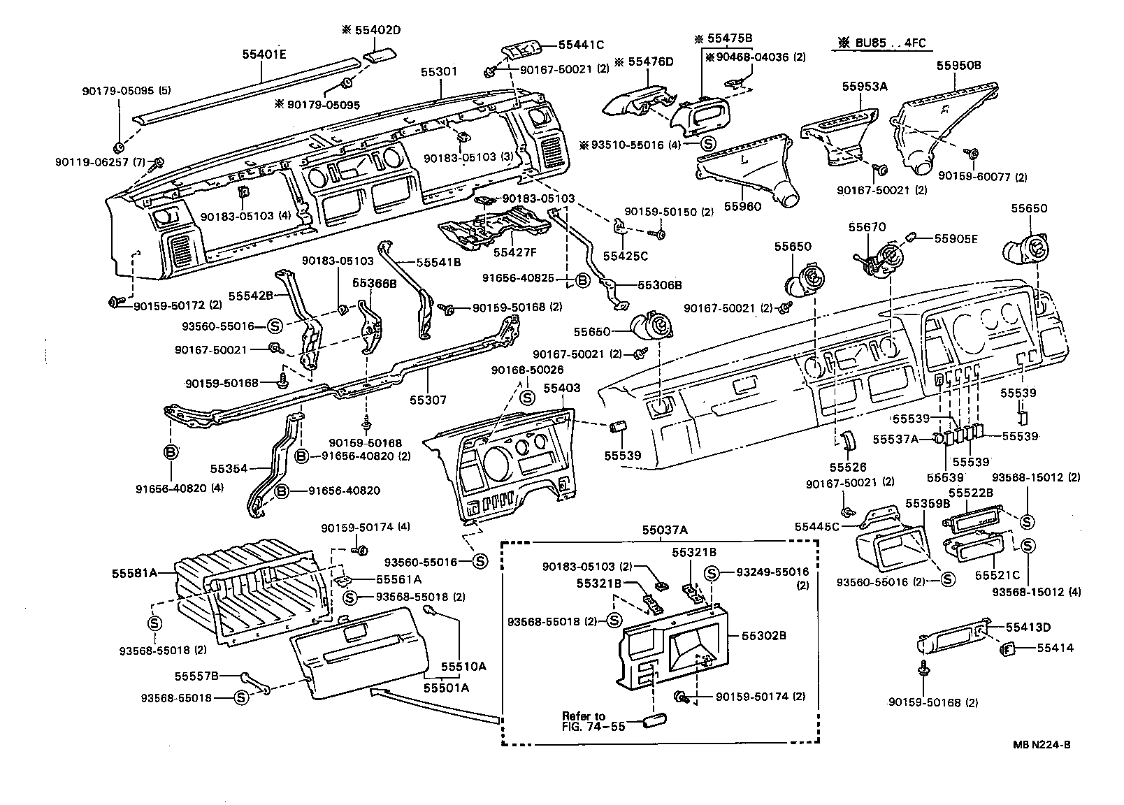  DYNA TOYOACE |  INSTRUMENT PANEL GLOVE COMPARTMENT