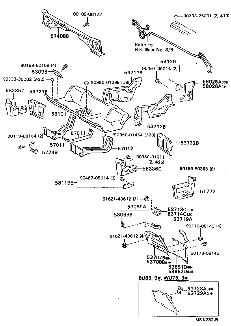  DYNA TOYOACE |  FRONT FLOOR PANEL FRONT FLOOR MEMBER