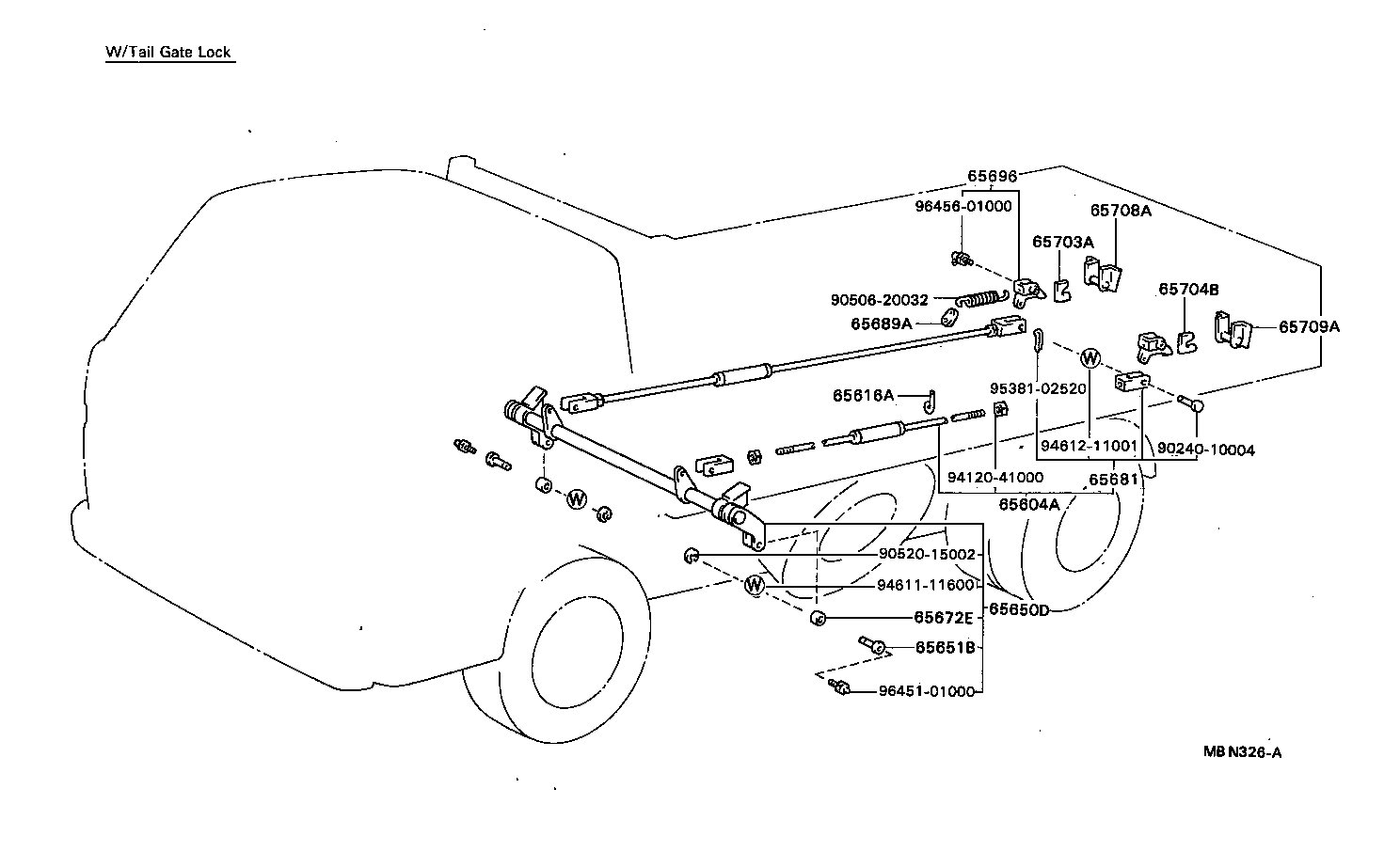  DYNA TOYOACE |  REAR BODY SIDE GATE LOCK TAIL GATE LOCK