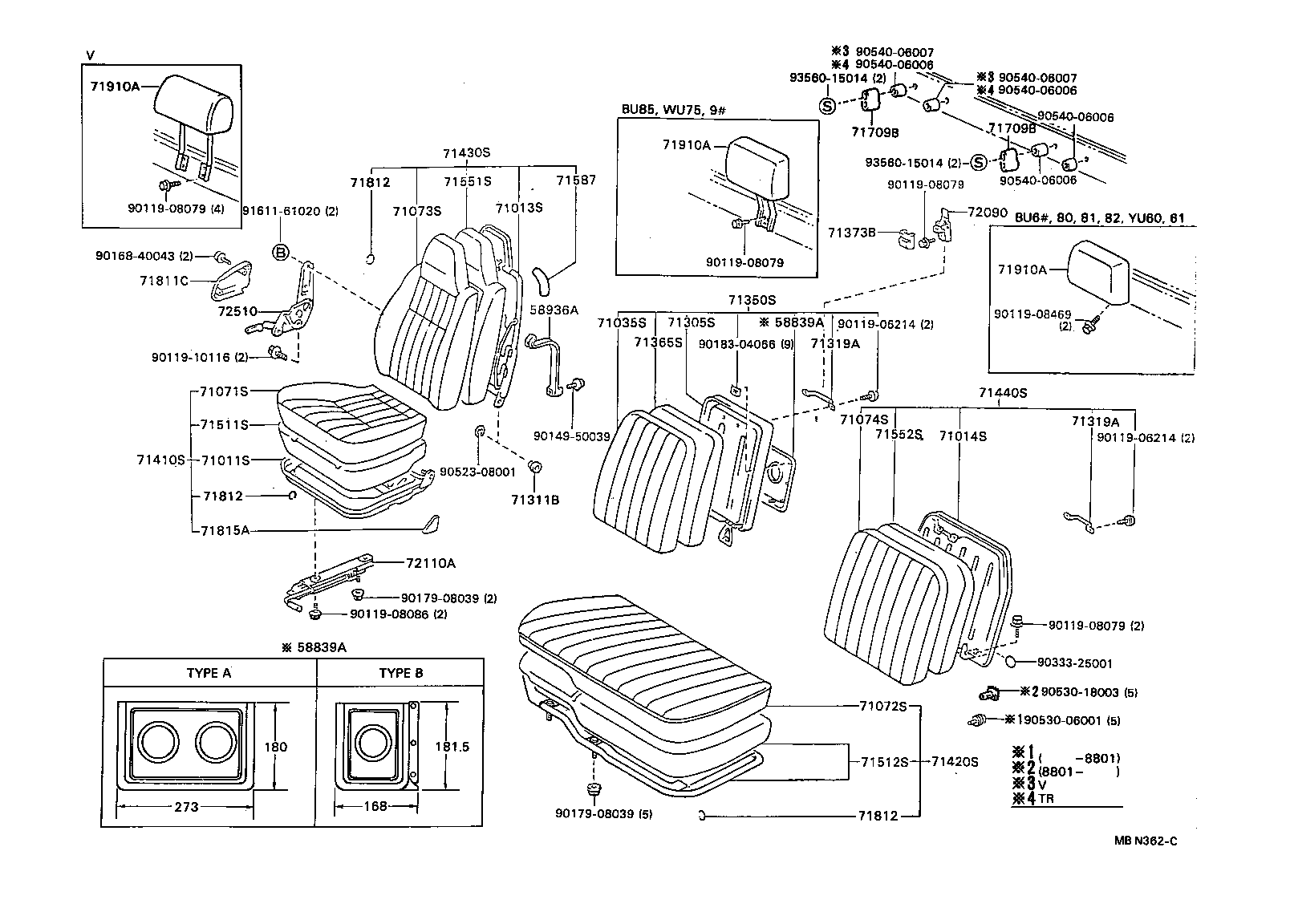  DYNA TOYOACE |  SEAT SEAT TRACK