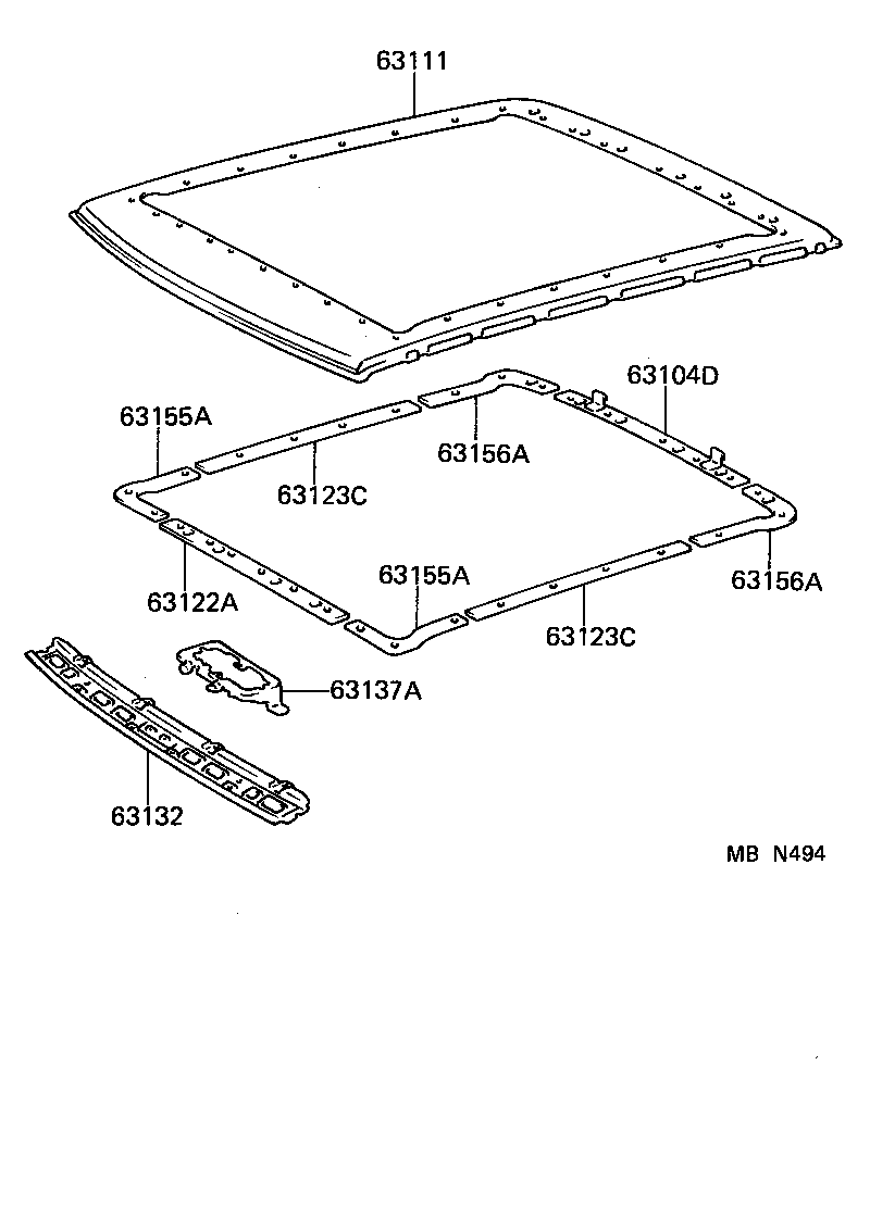  STARLET |  ROOF PANEL BACK WINDOW GLASS