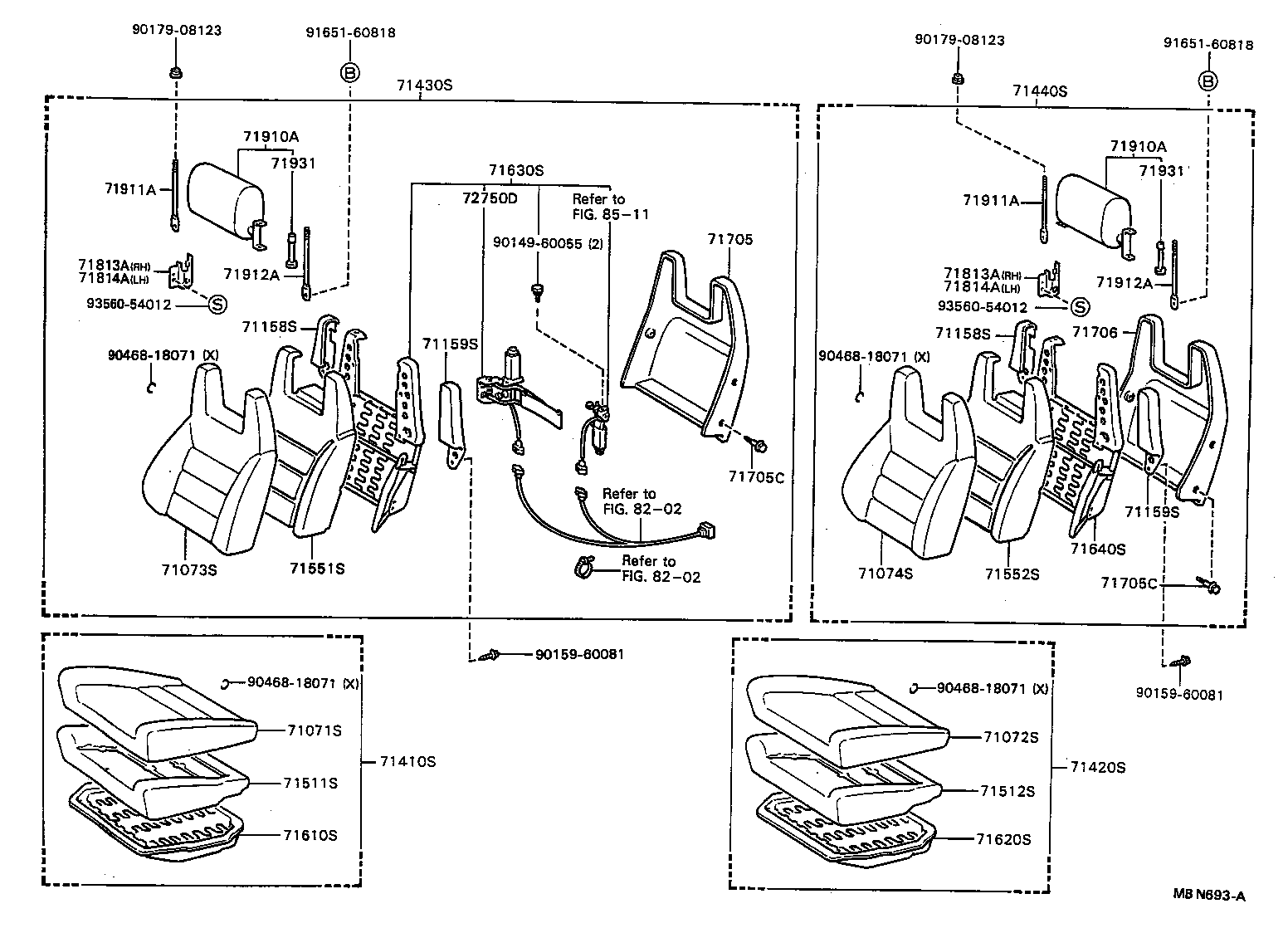  CELICA |  FRONT SEAT SEAT TRACK