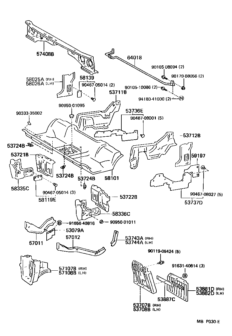  HIACE TRUCK |  FRONT FLOOR PANEL FRONT FLOOR MEMBER