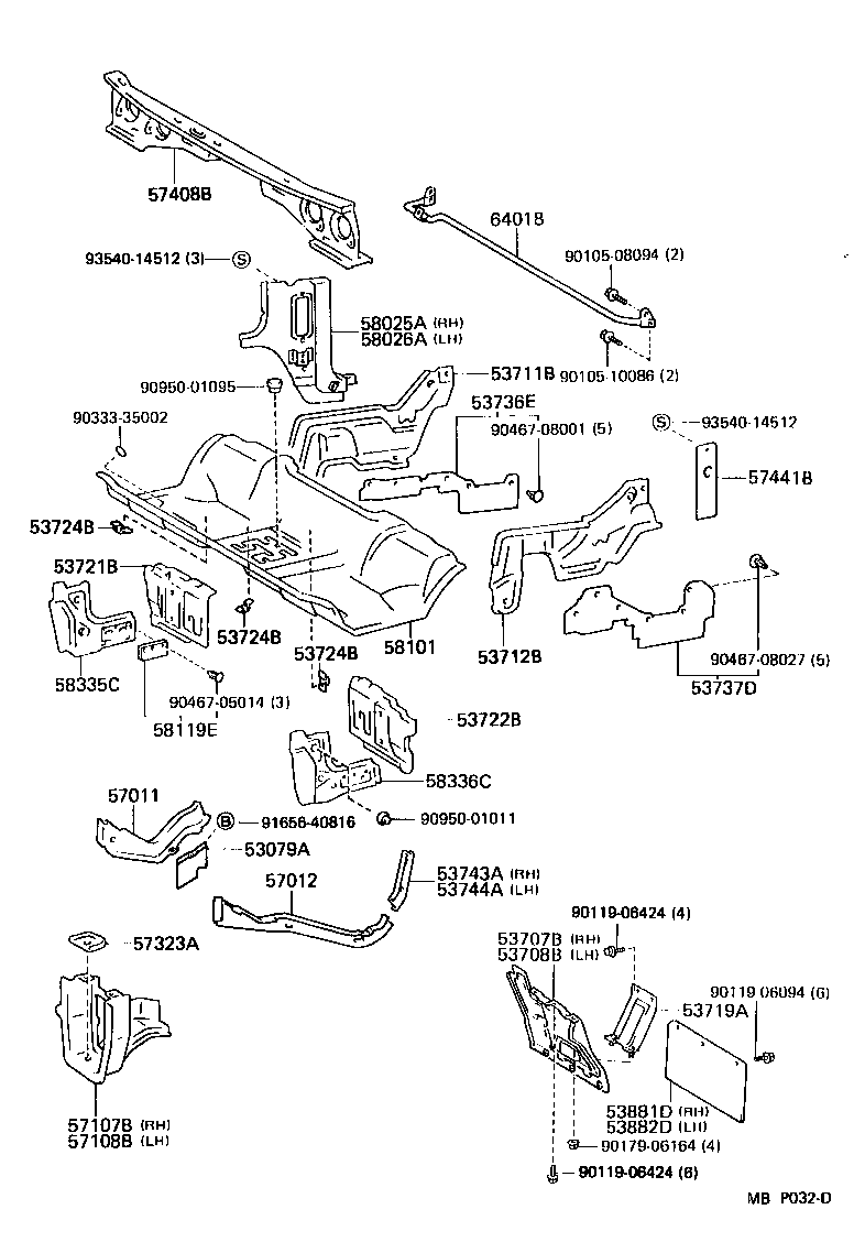  HIACE TRUCK |  FRONT FLOOR PANEL FRONT FLOOR MEMBER