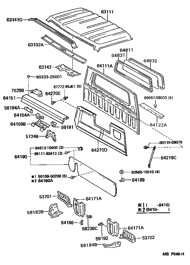  HIACE TRUCK |  ROOF PANEL BACK PANEL