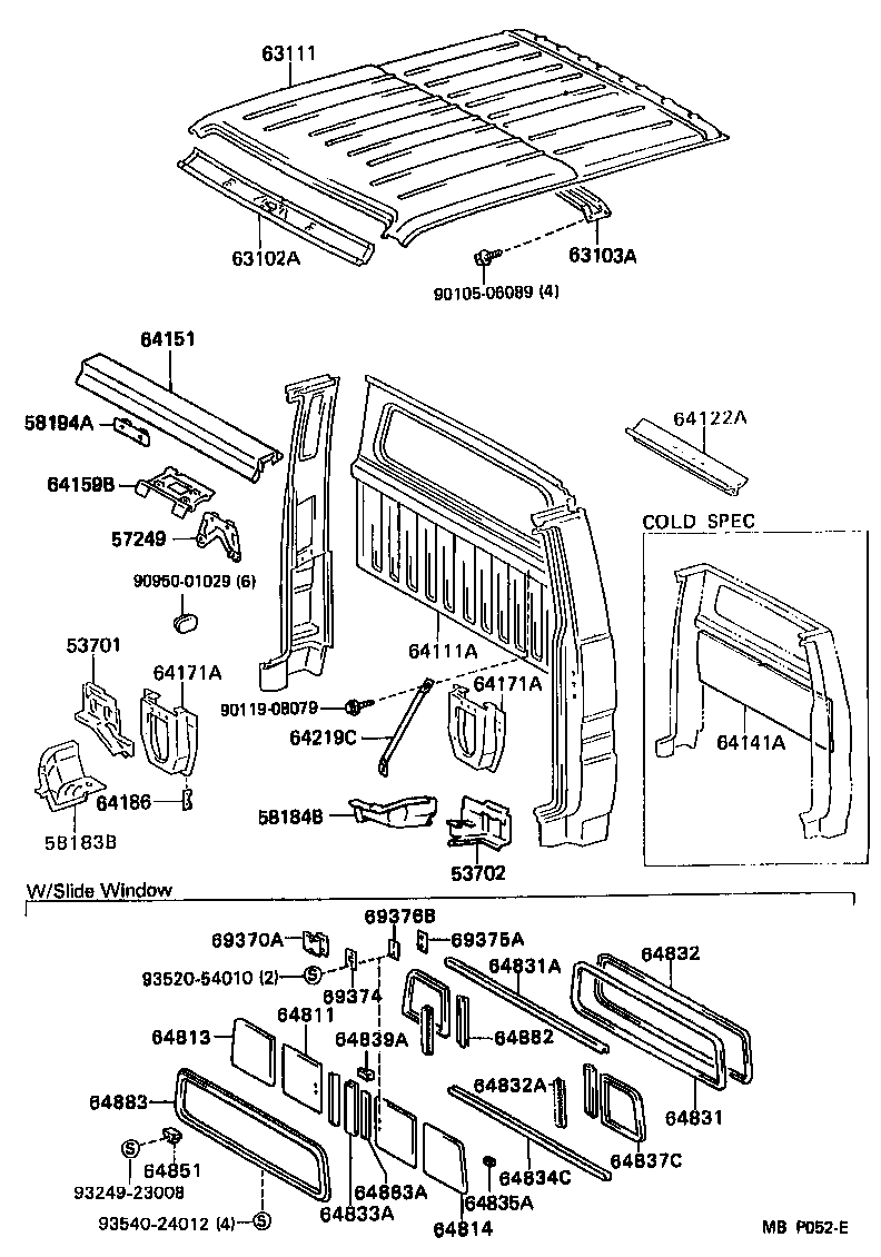  HIACE TRUCK |  ROOF PANEL BACK PANEL