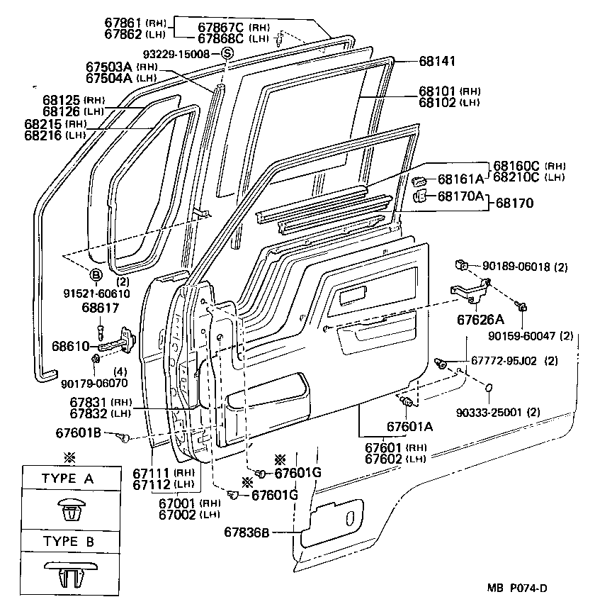  HIACE TRUCK |  FRONT DOOR PANEL GLASS