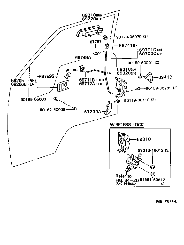  HIACE TRUCK |  FRONT DOOR LOCK HANDLE