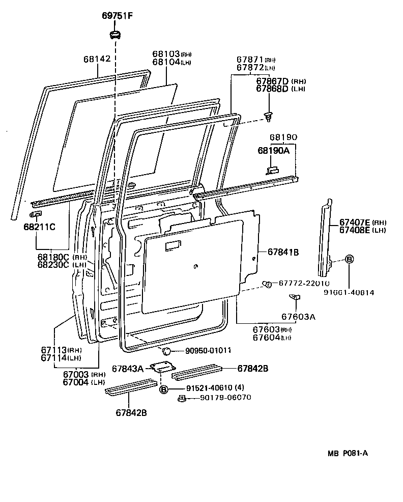  HIACE TRUCK |  REAR DOOR PANEL GLASS