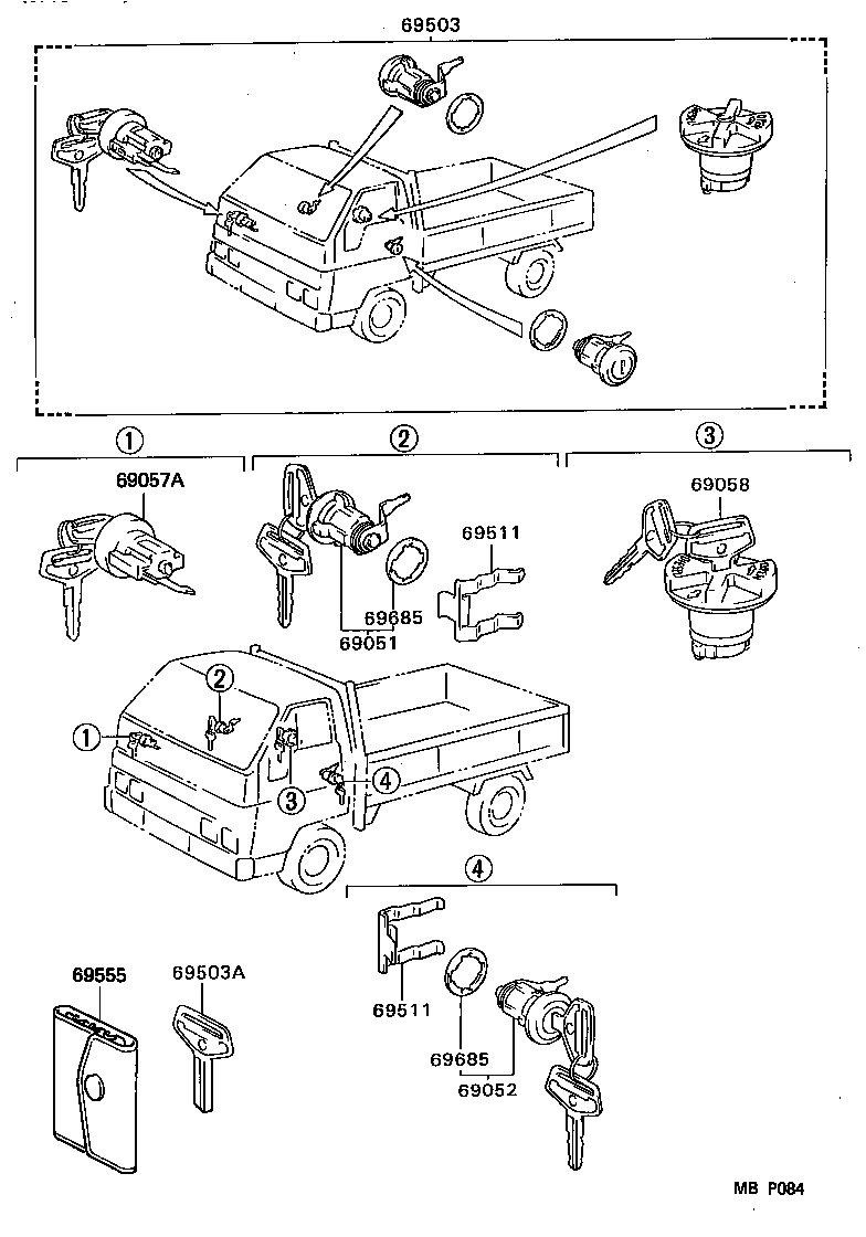  HIACE TRUCK |  LOCK CYLINDER SET