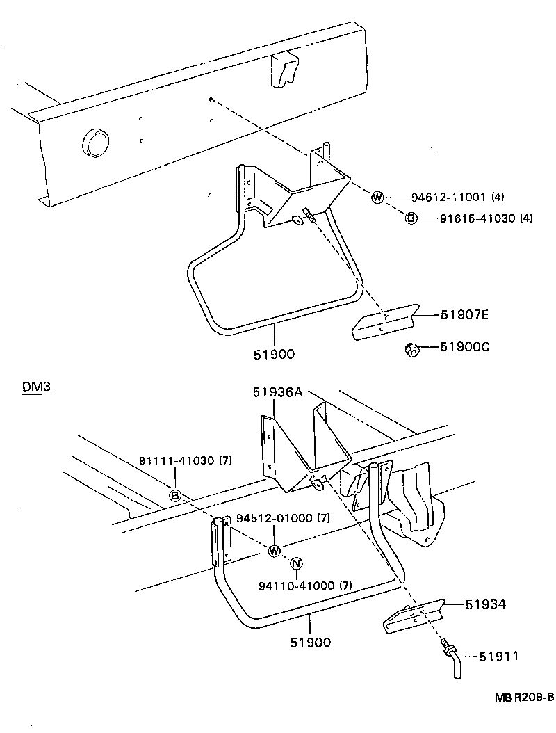  DYNA TOYOACE |  SPARE WHEEL CARRIER