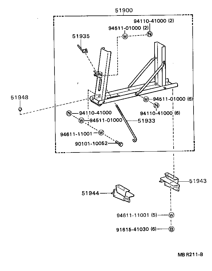  DYNA TOYOACE |  SPARE WHEEL CARRIER
