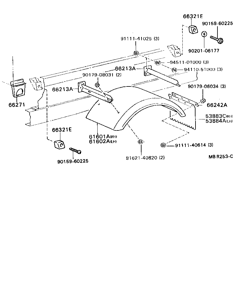  DYNA TOYOACE |  REAR BODY FLOOR FENDER