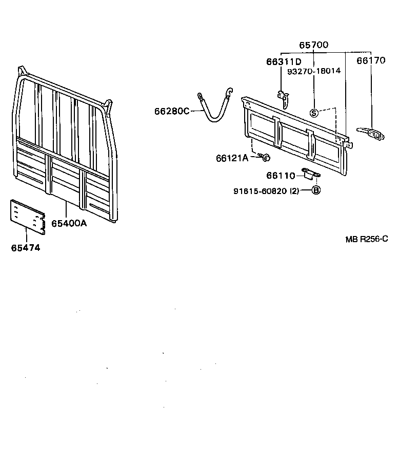  DYNA TOYOACE |  REAR BODY GUARD FRAME TAIL GATE