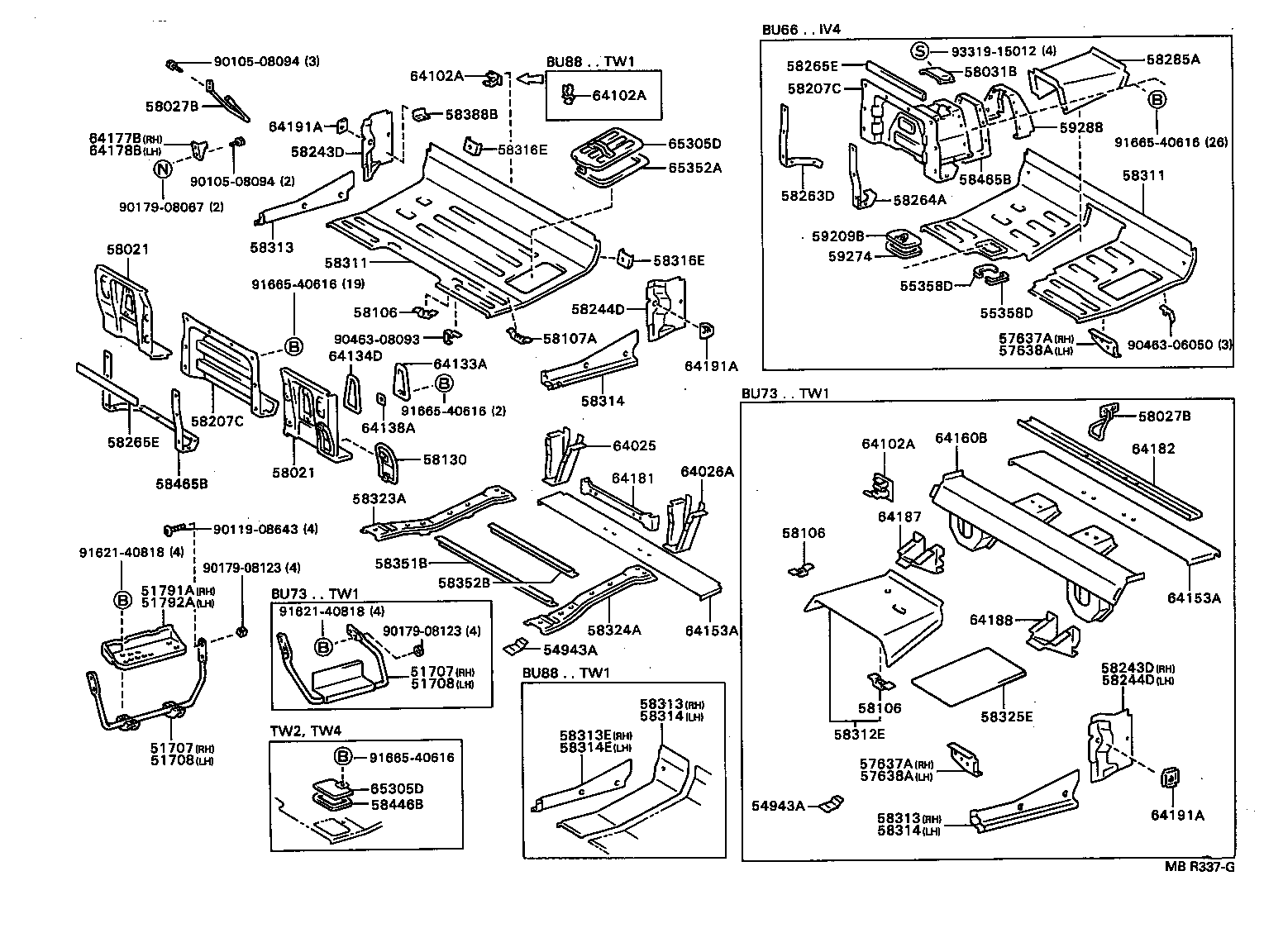  DYNA TOYOACE |  REAR FLOOR PANEL REAR FLOOR MEMBER