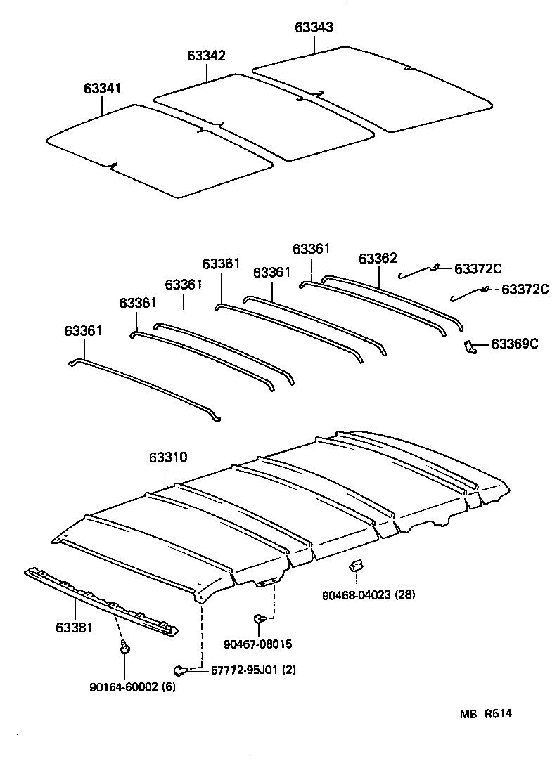  LITEACE VAN WAGON |  ROOF HEADLINING SILENCER PAD