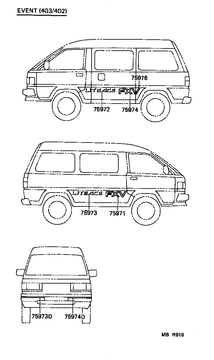  LITEACE VAN WAGON |  BODY STRIPE