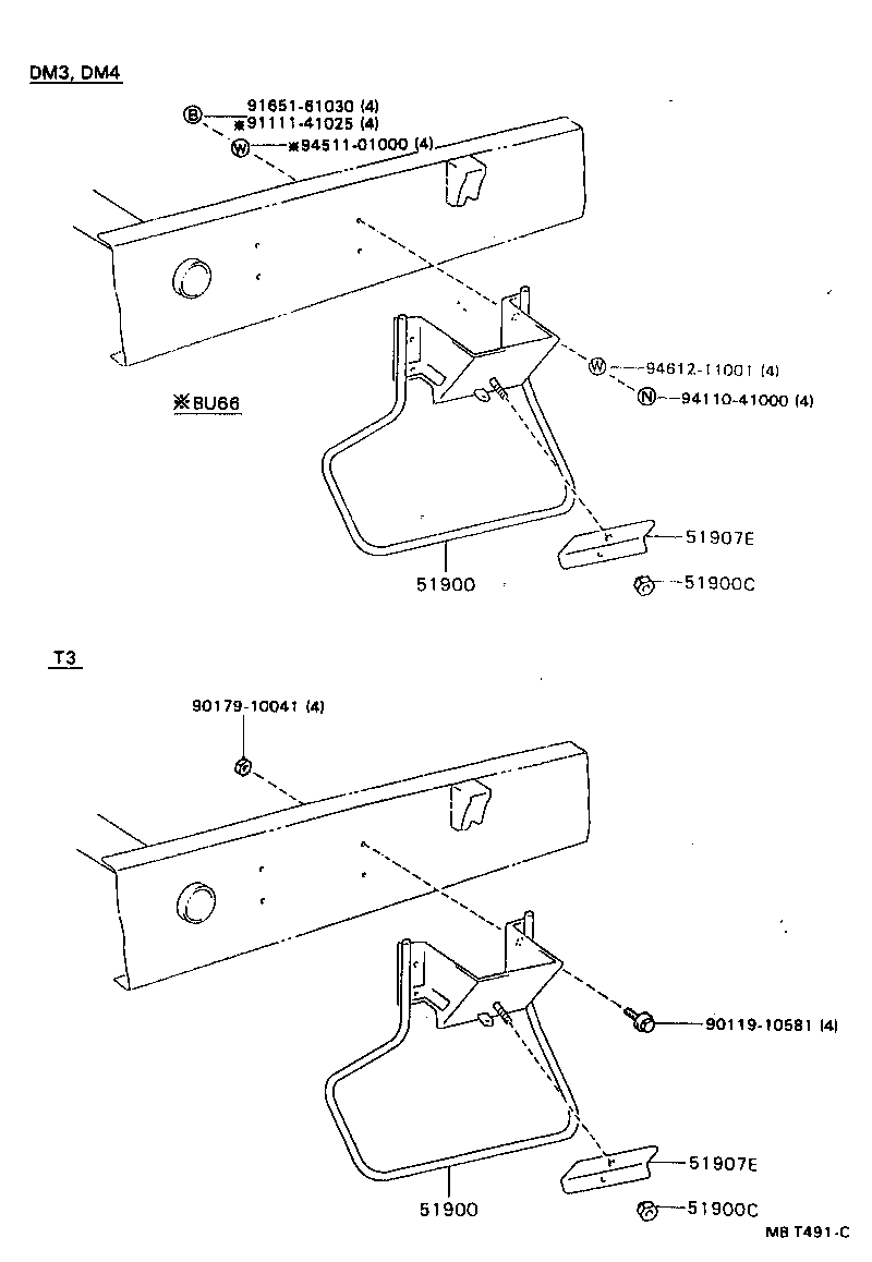  DYNA TOYOACE |  SPARE WHEEL CARRIER