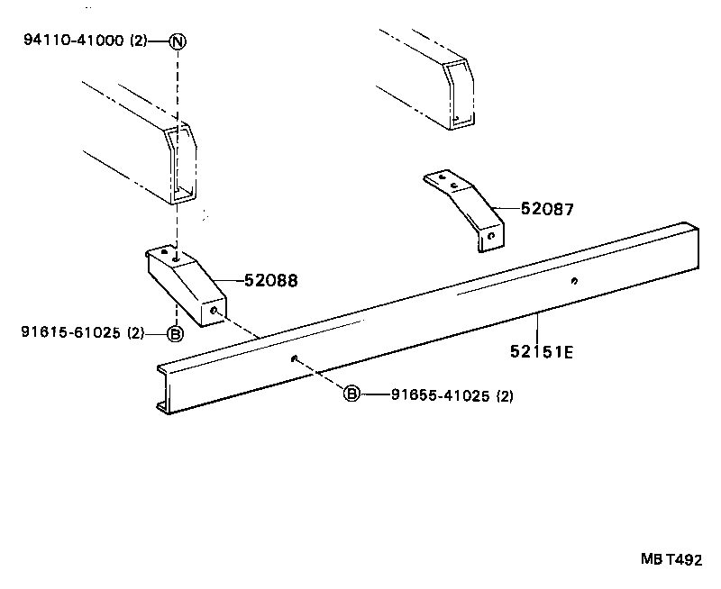  DYNA TOYOACE |  REAR BUMPER BUMPER STAY