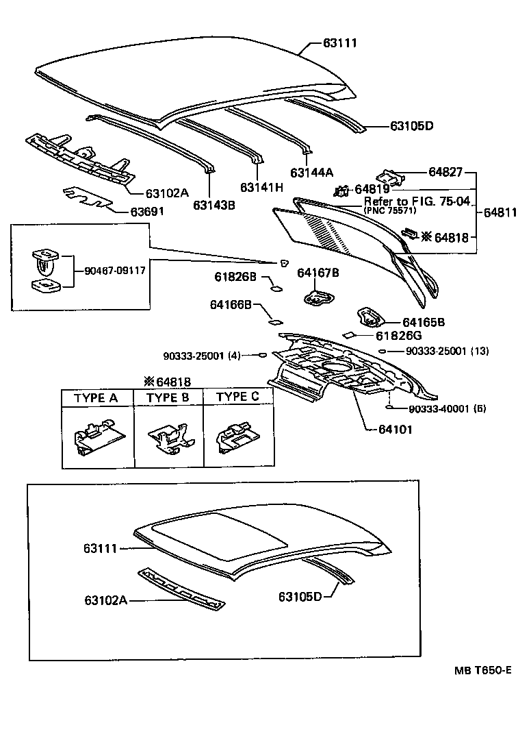  CELSIOR |  ROOF PANEL BACK WINDOW GLASS