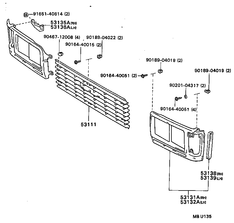  COASTER |  RADIATOR GRILLE