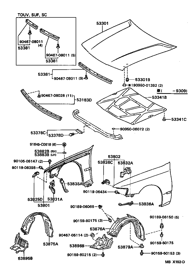  CRESTA |  HOOD FRONT FENDER