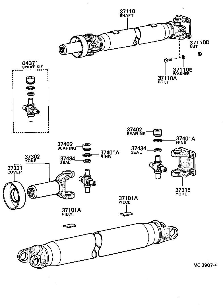  HILUX |  PROPELLER SHAFT UNIVERSAL JOINT
