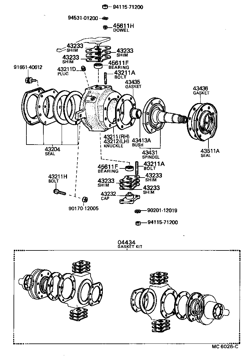  HILUX |  FRONT AXLE ARM STEERING KNUCKLE
