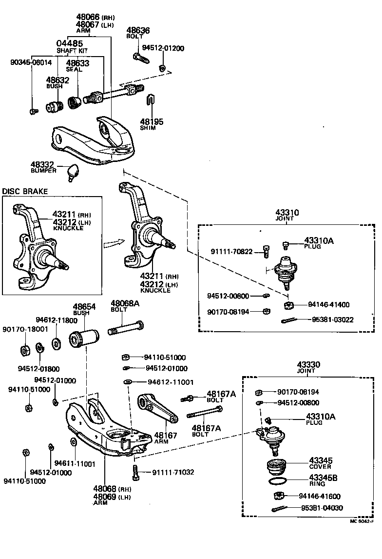  HILUX |  FRONT AXLE ARM STEERING KNUCKLE