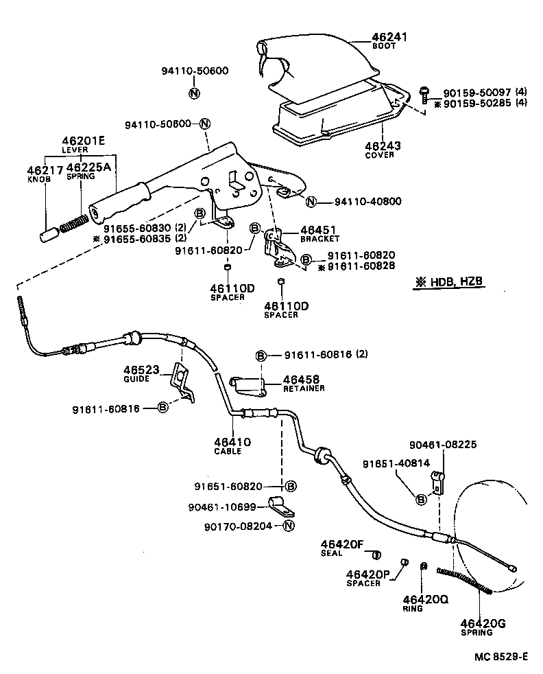  COASTER |  PARKING BRAKE CABLE