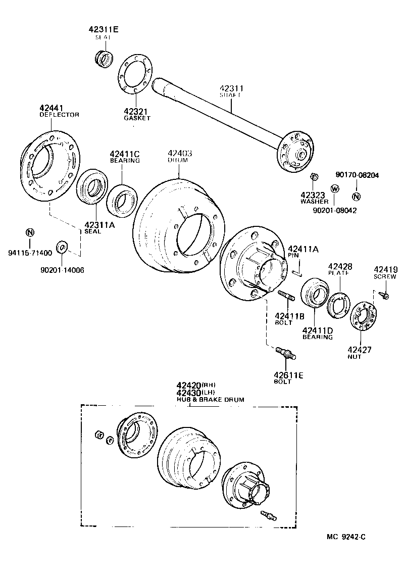  HIACE QUICK DELIVERY |  REAR AXLE SHAFT HUB