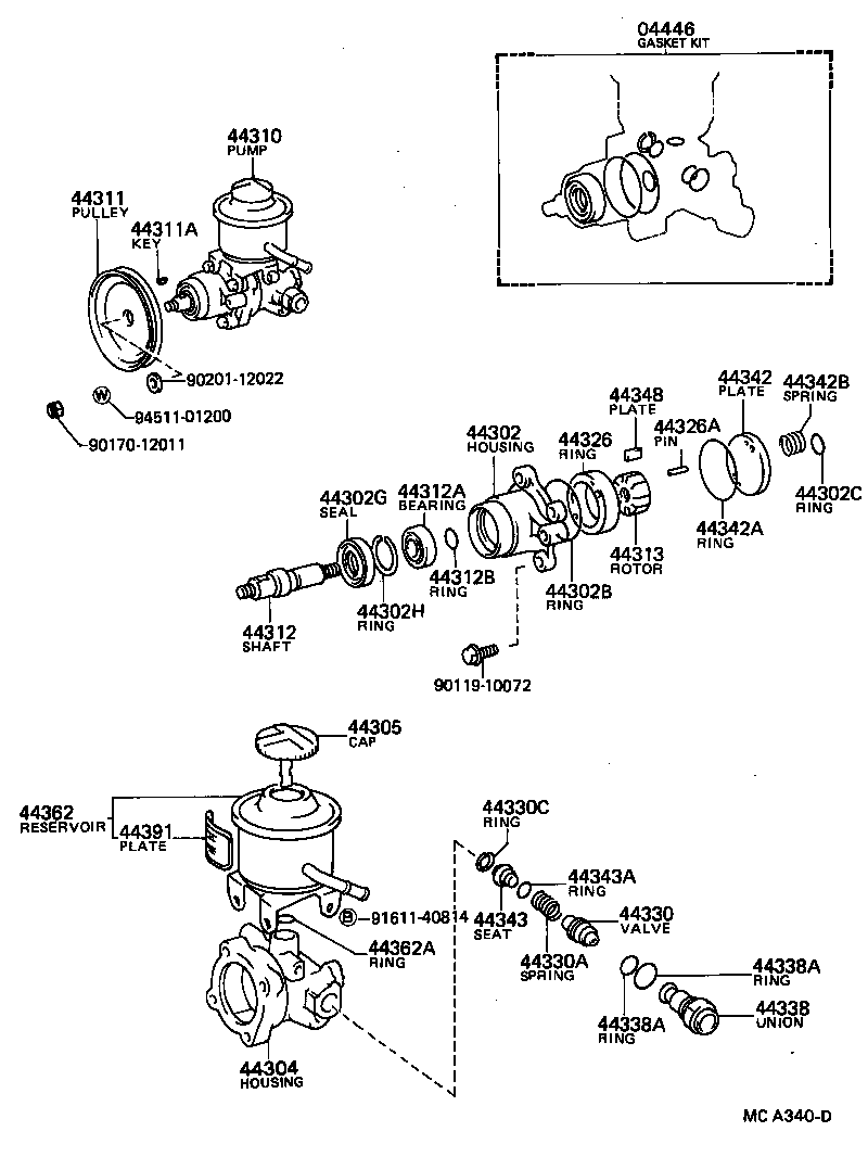  HILUX |  VANE PUMP RESERVOIR POWER STEERING