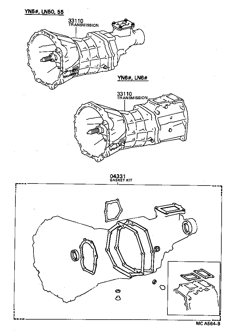  HILUX |  TRANSAXLE OR TRANSMISSION ASSY GASKET KIT MTM