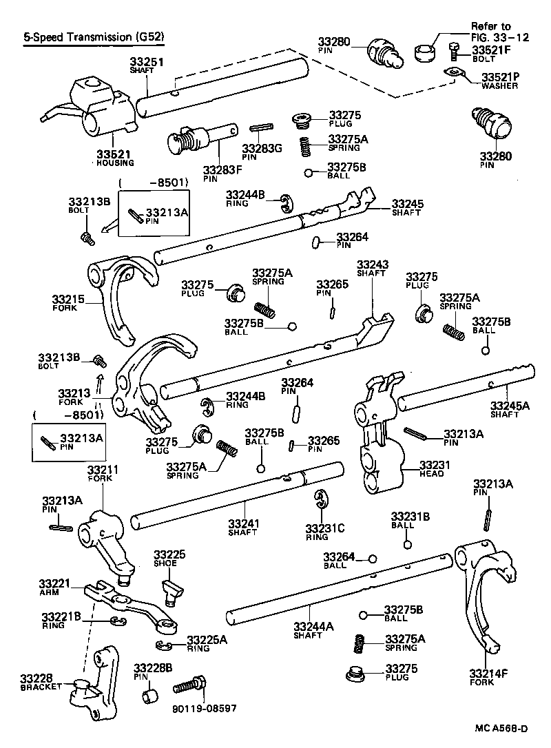  HILUX |  GEAR SHIFT FORK LEVER SHAFT MTM