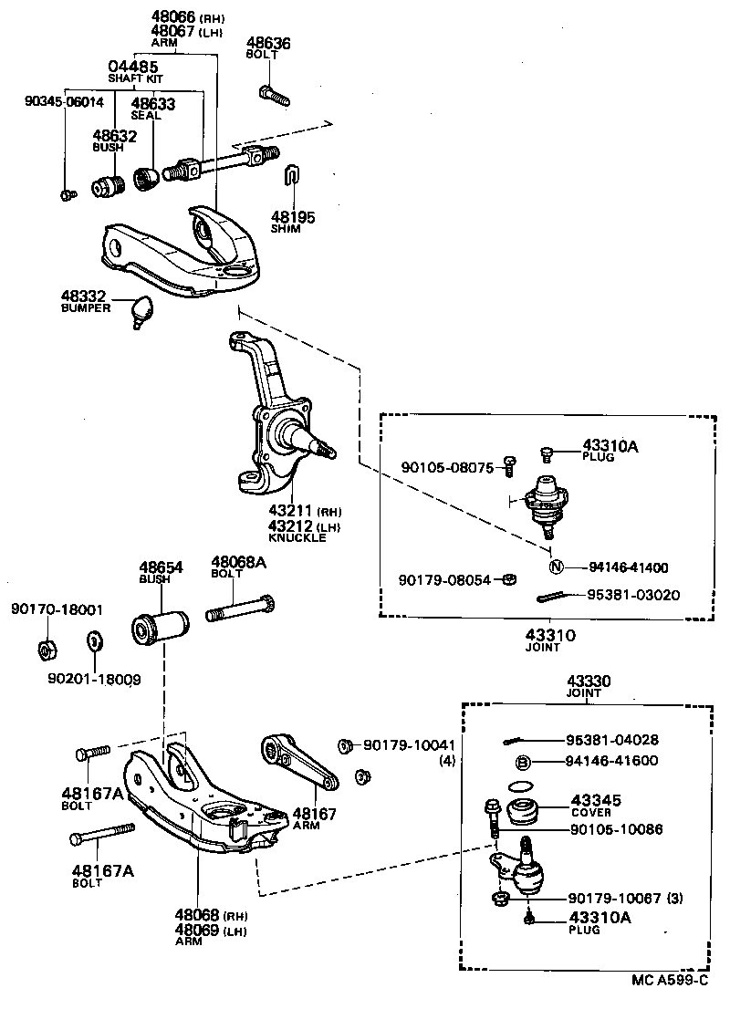  HILUX |  FRONT AXLE ARM STEERING KNUCKLE