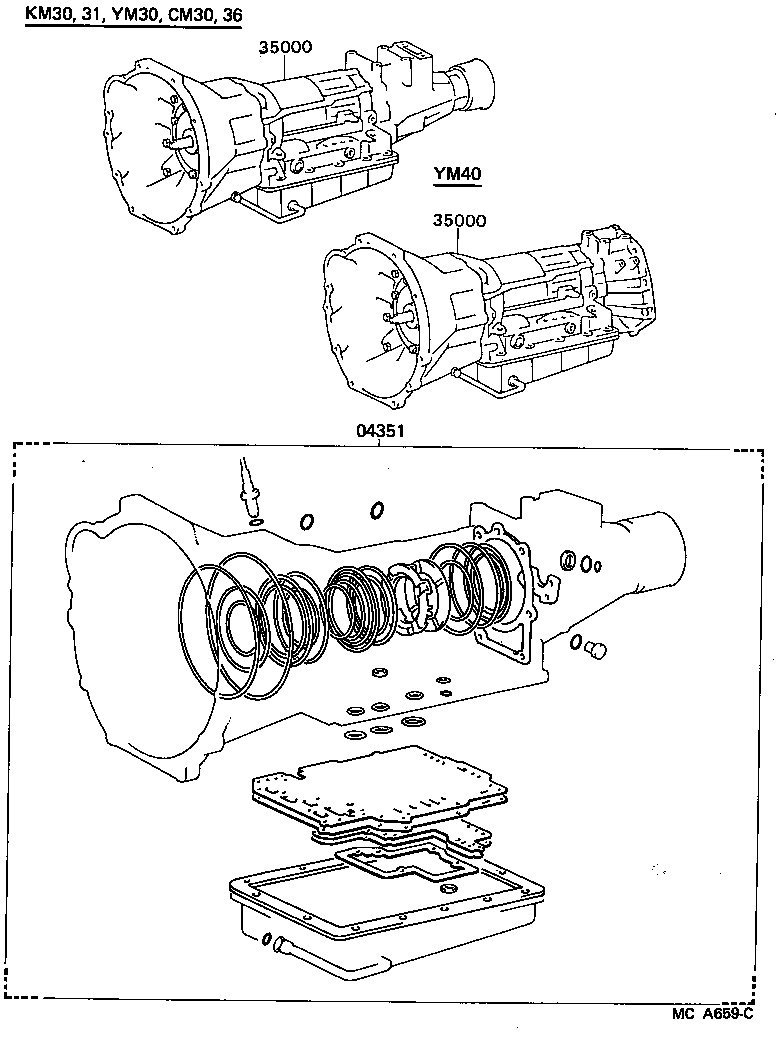  LITEACE VAN WAGON |  TRANSAXLE OR TRANSMISSION ASSY GASKET KIT ATM