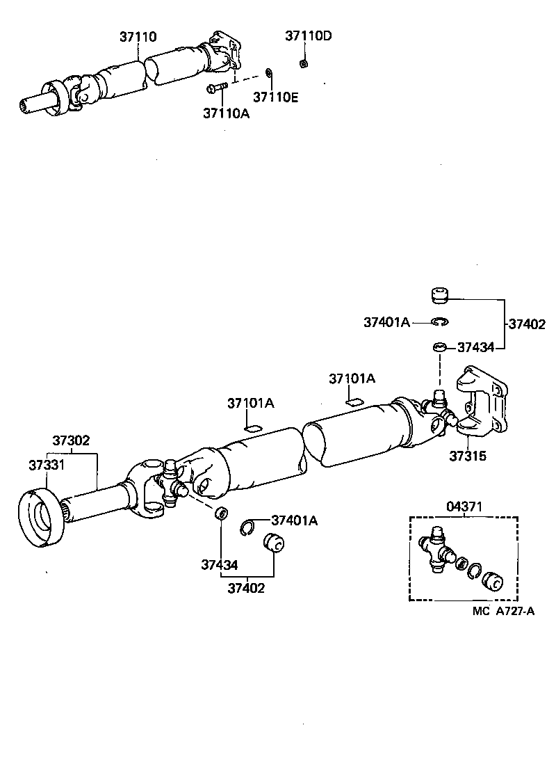  HIACE TRUCK |  PROPELLER SHAFT UNIVERSAL JOINT