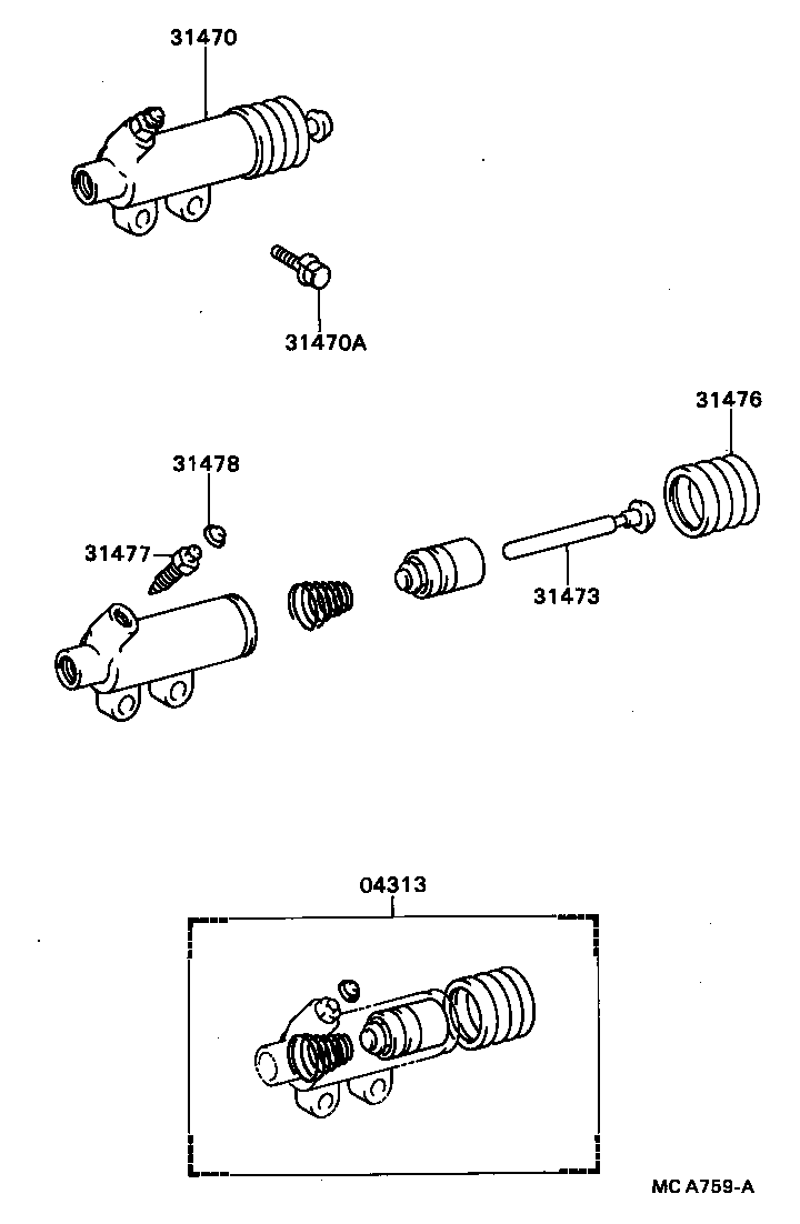  COASTER |  CLUTCH RELEASE CYLINDER