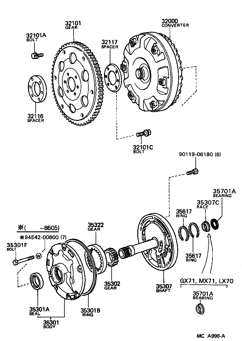  MARK 2 |  TORQUE CONVERTER FRONT OIL PUMP CHAIN ATM