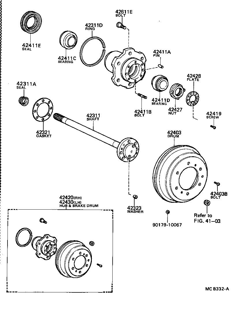  DYNA TOYOACE |  REAR AXLE SHAFT HUB