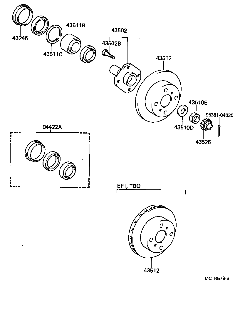  STARLET |  FRONT AXLE HUB