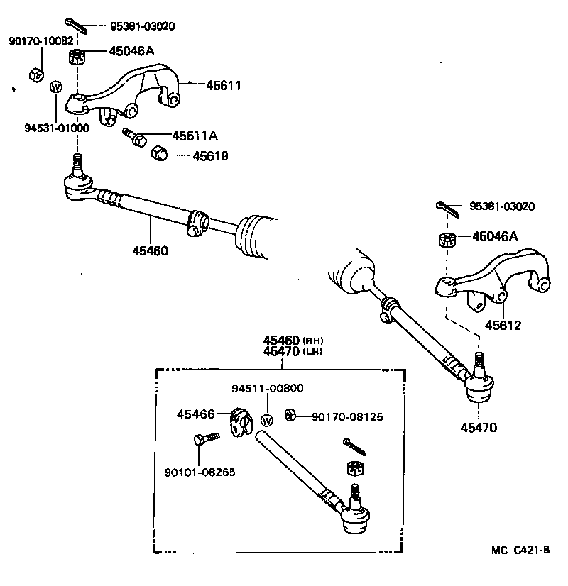  LITEACE VAN WAGON |  FRONT STEERING GEAR LINK